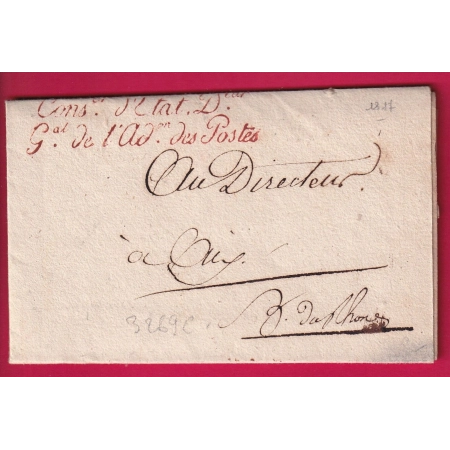 FRANCHISE LE CONSEILLER ETAT RID GAL DES POSTES PARIS 1817 POUR AIX EN PROVENCE BOUCHES DU RHONE LETTRE COVER