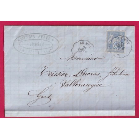 N°78 CONVOYEUR STATION LE MUY VAR POUR VALLERAUGUE GARD INDICE 14 LETTRE COVER