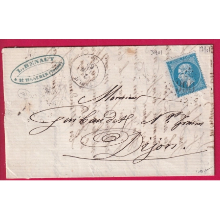 N°22 GC 3901 TANLAY YONNE TEXE ST VINNEMER POUR DIJON LETTRE COVER