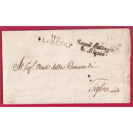 MARQUE CONQUIS 112 FLORENCE FIRENZE ITALIE ITALIA FRANCHISE CONSEIL EXTRAODINAIRE DE LIQUIDATION LETTRE COVER