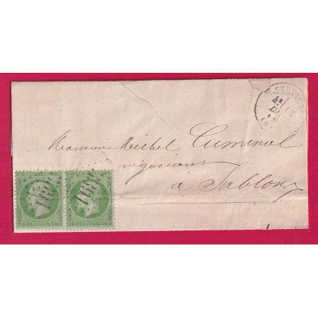 N°20 PAIRE GC 3391 SERRIERES ARDECHES CAD TYPE 16 POUR ALBON DROME LETTRE COVER