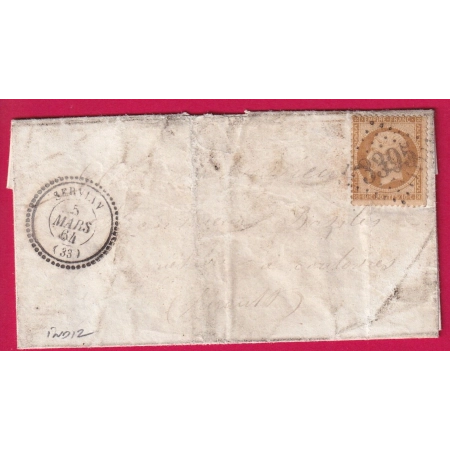 N°21 GC 3395 SERVIAN HERAULT CAD TYPE 22 1864  LETTRE