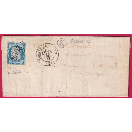 N°60 GC REFAIT 2668 NOGENT LE ROTROU EURE ET LOIRE BOITE RURALE K BRUNELLES POUR VIERZON COVER
