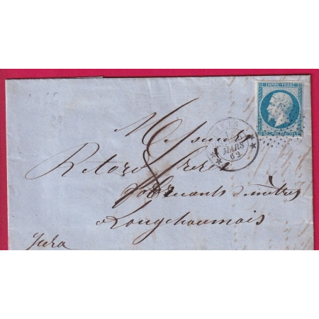 N°14 PARIS CERCLE DE POINTS POUR LONGCHAUMOIS JURA LETTRE COVER