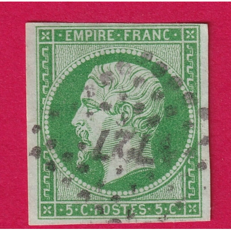N°12 VERT FONCE PC 1727 LILE NORD COTE 245€ TIMBRE BRIEFMARKEN STAMP FRANCE