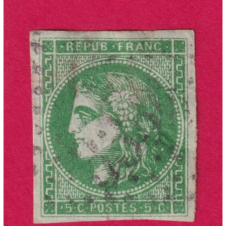 N°42B VERT FONCE CLAIR DEUXIEME CHOIX BELLE COULEURTIMBRE BRIEFMARKEN STAMP FRANCE