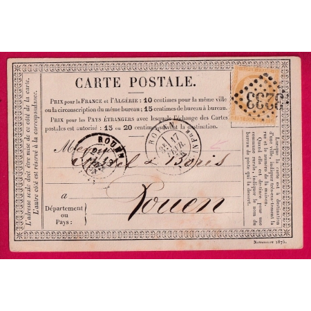 N°55 GC 3233 ROYAN CHARENTE INFERIEURE CAD TYPE 18 POUR ROUEN SEINE INFERIEURE CARTE PRECURSEUR LETTRE COVER