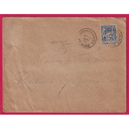 N°90 FRENES SUR APANCE HAUTE MARNE BOITE RURALE C LIRONCOURT VOSGES 1895 LETTRE COVER