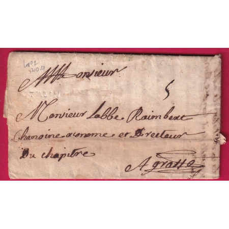 MARQUE TOULON VAR 1718 LENAIN N°2 INDICE 21 POUR GRASSE LETTRE