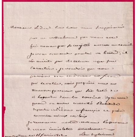 LETTRE AUTOGRAPHE LE DUC DE PLAISANCE LEBRUN 3EME CONSULS 1812 LETTRE COVER