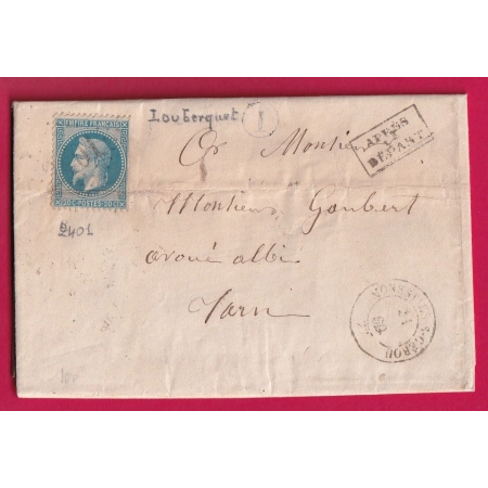 N°29 GC 2401 MONESTIES S CEROU TARN BOITE RURALE I LOUBERC POUR ALBI APRES LE DEPART LETTRE COVER