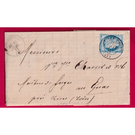 N°60 CAD TYPE 16 AIGUEBELLE SAVOIE TYPE 16 + CAD TYPE 17 RIVES SUR FURE ISERE  TEXTE DE RANDENS LETTRE COVER