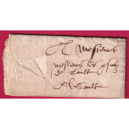 LETTRE DE 1589 A IDENTIFIER FERMETURE FER DE LANCE LETTRE COVER