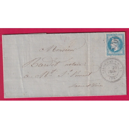 N°29 GC 4700 SALORNAY SUR GUYE SAONE ET LOIRE CAD TYPE 24 POUR MONT ST VINCENT LETTRE
