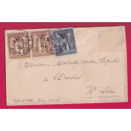 N°83 85 PAIRE CAD MONISTROL SUR LOIRE HAUTE LOIRE POUR DUNIERES LETTRE COVER