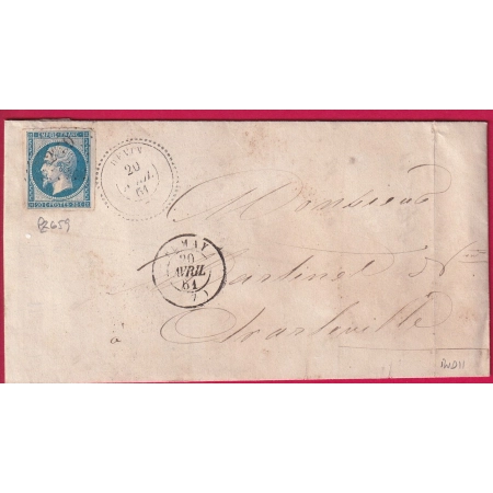 N°14 PC 2659 REVIN ARDENNES CAD TYPE 22 + TYPE 15 FUMAY POUR CHARLEVILLE INDICE 11 LETTRE COVER FRANCE