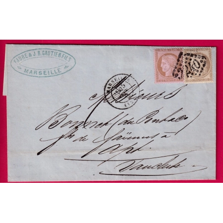 N°56 58 GC 2240 MARSEILLE POUR APT VAUCLUSE BEAU TEXTE LETTRE COVER