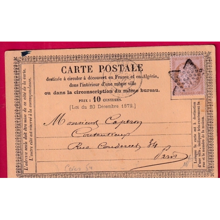 N°54 ETOILE 2 R MILTON SUR CARTE PRECURSEUR LETTRE COVER