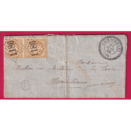 N°21 GC 1186 COURSEGOULES VAR CAD TYPE 22 ALPES MARITIMES POUR MANDELIEU LA NAPOULE INDICE 17 LETTRE COVER