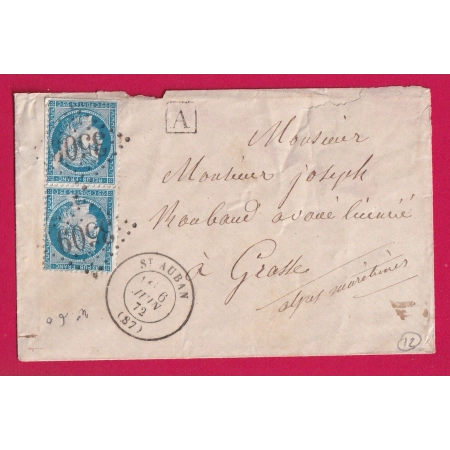 N°60 PAIRE GC 3509 ST AUBAN ALPES MARITIMES BOITE URBAINE A POUR GRASSE LETTRE COVER