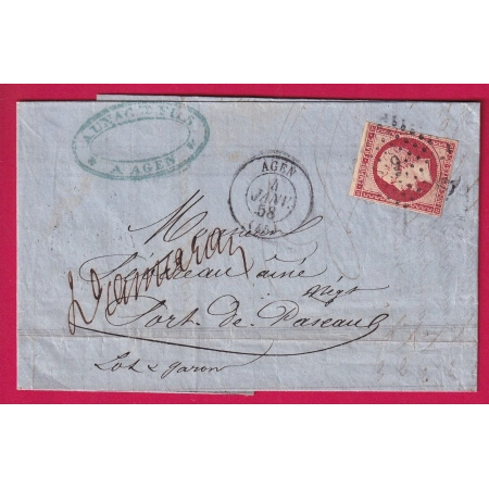 N°17A PC 9 TIRET DE POSITION LOT ET GARONNE POUR PORT DE PASCAU LETTRE COVER