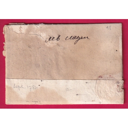 DEBOURSE MANUSCRIT AGEN LOT ET GARONNE 1784 LENAIN N°8 INDICE 17 DEPART PARIS LETTRE COVER