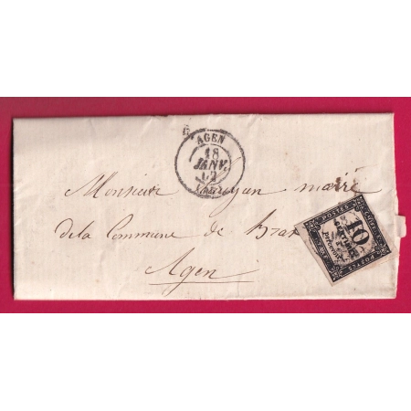 TAXE N°2 AGEN LOT ET GARONNE POUR AGEN LETTRE