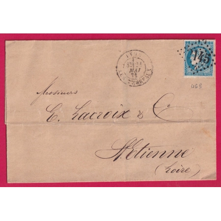 N°46B GC 2145 LYON LES TERREAUX POUR ST ETIENNE LOIRE LETTRE