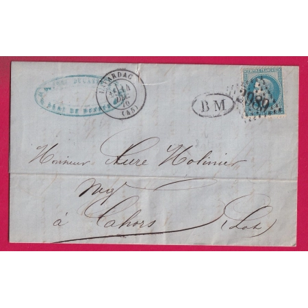 N°29 GC 2989 LAVARDAC LOT ET GARONNE BM BOITE MOBILE PONT DE BORDES POUR CAHORS LOT ETIQUETTE PUB LETTRE