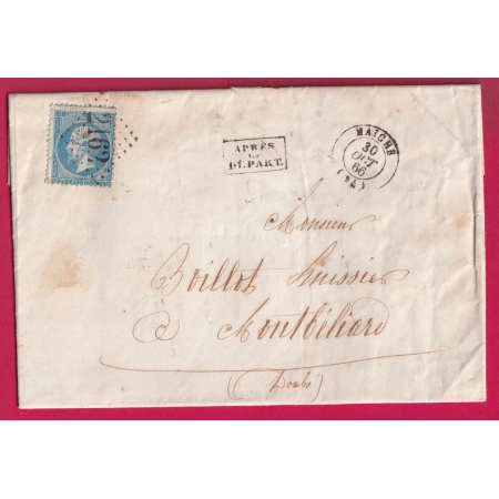 N°22 GC 2162 MAICHE DOUBS APRES LE DEPART SPECIAL PETIT FORMAT POUR MONTBELIARD LETTRE COVER