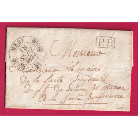 CAD TYPE 11 MERU OISE + PP INDICE 14 POUR LA FERTE SOUS JOUARRE SEINE ET MARNE LETTRE