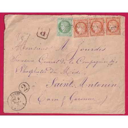 N°38 X3 53 PARIS ETOILE 2 R MILTON ST ANTONIN TARN ET GARONNE DEVANT DE LETTRE