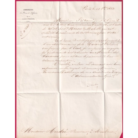 N°4 PARIS BUREAU M ASSEMBLEE NATIONALE LOSANGE M ROMAIN ?? POUR AMBOISE LETTRE