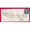 N°14 PC 914 COLOMBIERES CAD TYPE 22 CALVADOS INDICE 17 POUR PARIS LETTRE