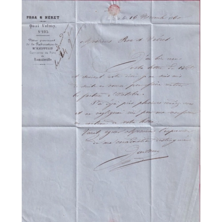 N°14 LOSANGE DS1 PARIS DS1 GE GARE DE L'EST POUR CHATELLERAULT VIENNE LETTRE