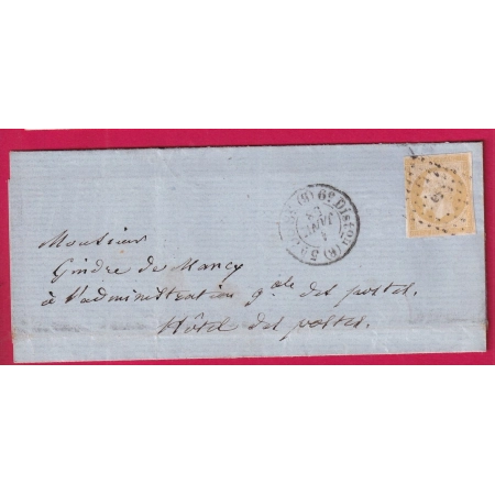 N°13 JAUNE CITRON PARIS BUREAU B POTHION 1520 POUR PARIS LETTRE