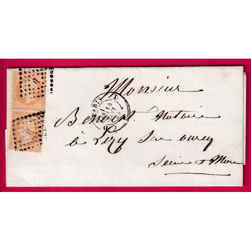 N°21 X2 PARIS LOSANGE D ROMAIN POUR LIZY SUR OURCQ LETTRE