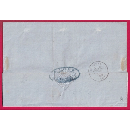 N°29 AMBULANT LYON A AVIGNON 1869 POUR ST PERAY ARDECHE TEXTE DE TAIN DROME LETTRE