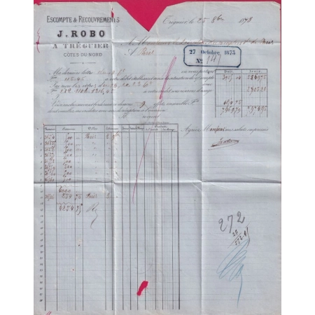 N°56 58 GC 4010 TREGUIER COTES DU NORD CAD TYPE 16 POUR PARIS LETTRE