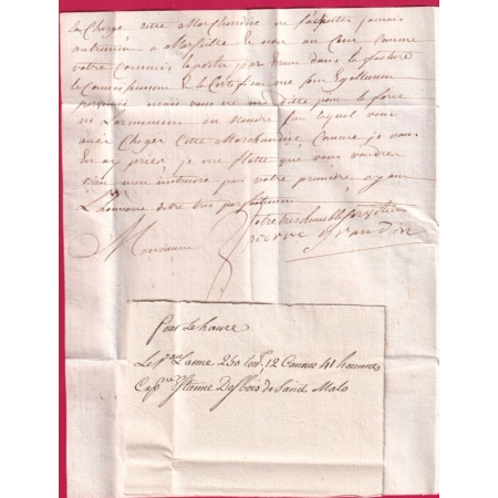 MARQUE PONT DE LARCHE EURE 1754 INDICE 14 POUR MARSEILLE LETTRE