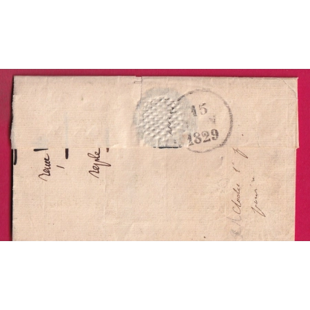 DOUBLE CURSIVE 37 LES ECHELLES VOIRON 1829 POUR RIVES INDICE 20 LETTRE