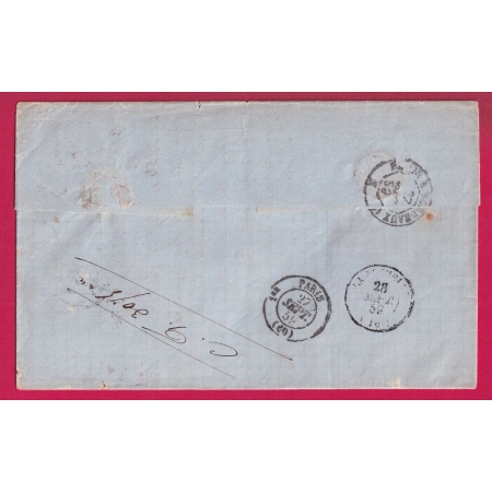 PHILADELPHIA PHILADELPHIE ETATS UNIS 1859 POUR LA ROCHELLE PD ENCADRE LETTRE