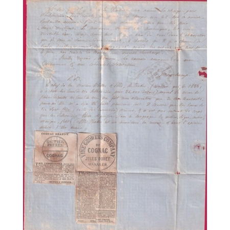 PHILADELPHIA PHILADELPHIE ETATS UNIS 1859 POUR LA ROCHELLE PD ENCADRE LETTRE