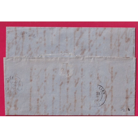 CAD MONTEVIDEO URUGUAY PAQ FR J N°2 POUR MONTPELLIER HERAULT 1870 LETTRE