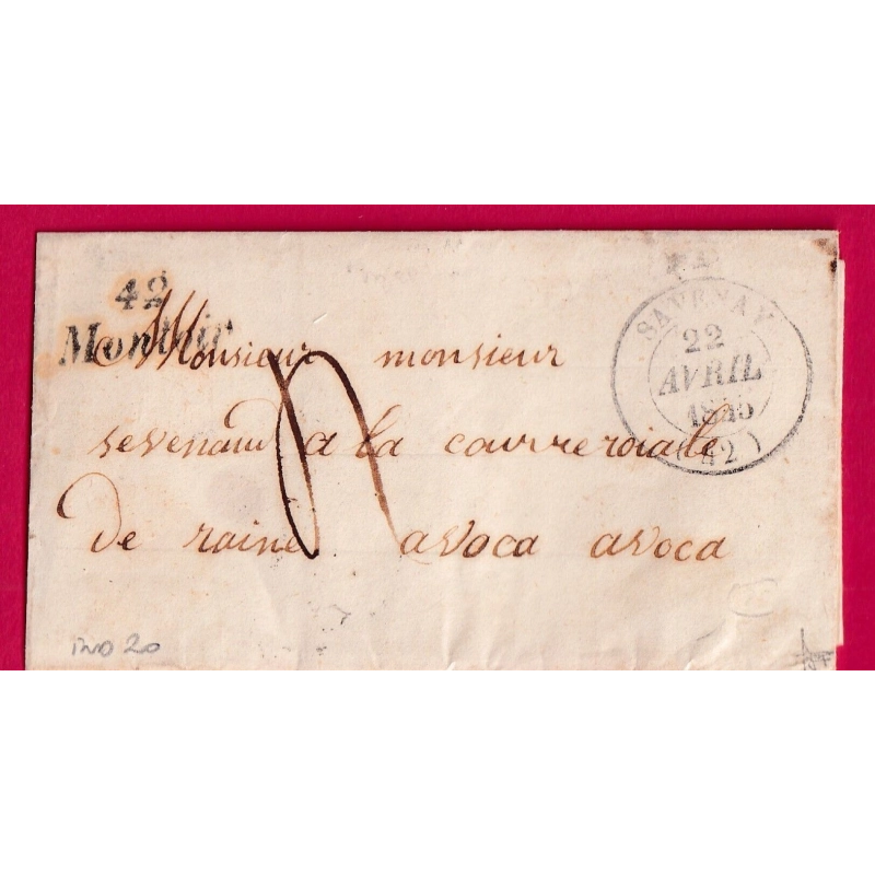 CURSIVE 42 MONTLOIR LOIRE INFERIEURE T14 SAVENAY INDICE 20 POUR RENNES ILLE ET VILAINE LETTRE