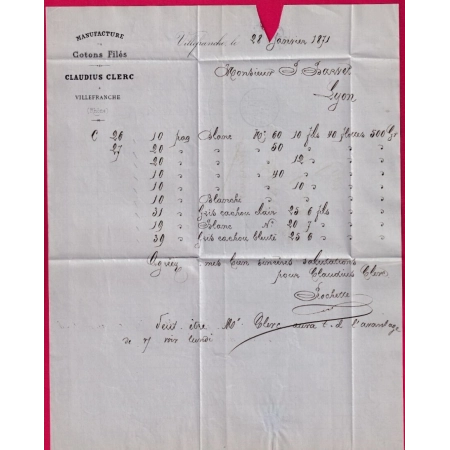 N°45C BLEU CLAIR GC 4245 VILLEFRANCHE SUR SAONE POUR LYON LETTRE