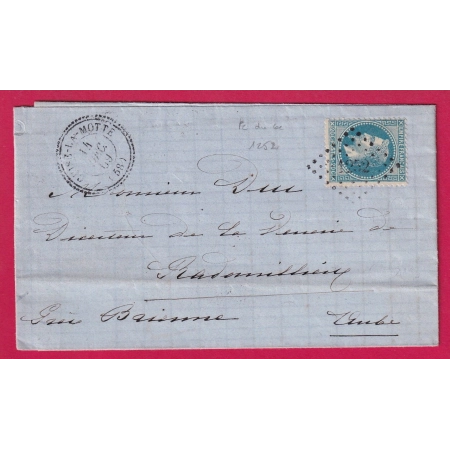 N°29 PC DU GC 1252 CUISE LA MOTHE OISE CAD TYPE 22 POUR DIENVILLE AUBE LETTRE