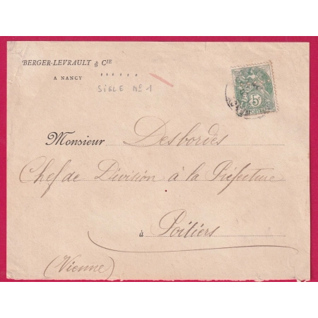 N°111 PERFORE POINTILLE BERGER LEVRAULT NANCY MEURTHE POUR POTIERS DEVANT DE LETTRE