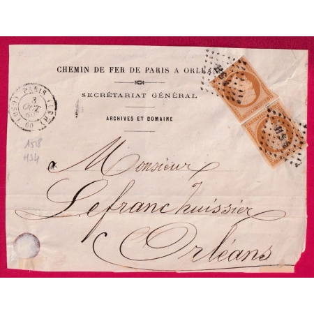 N°13B BRUN PARIS HS4  60 GSO POTHION 1518 4 ECHOPPE POUR ORLEANS DEVANT DE LETTRE