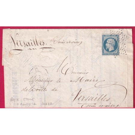 N°14 BLEU LAITEUX PARIS PETITE ETOILE ROUTE N°12 POUR VERSAILLES RARE INDICE 22  LETTRE